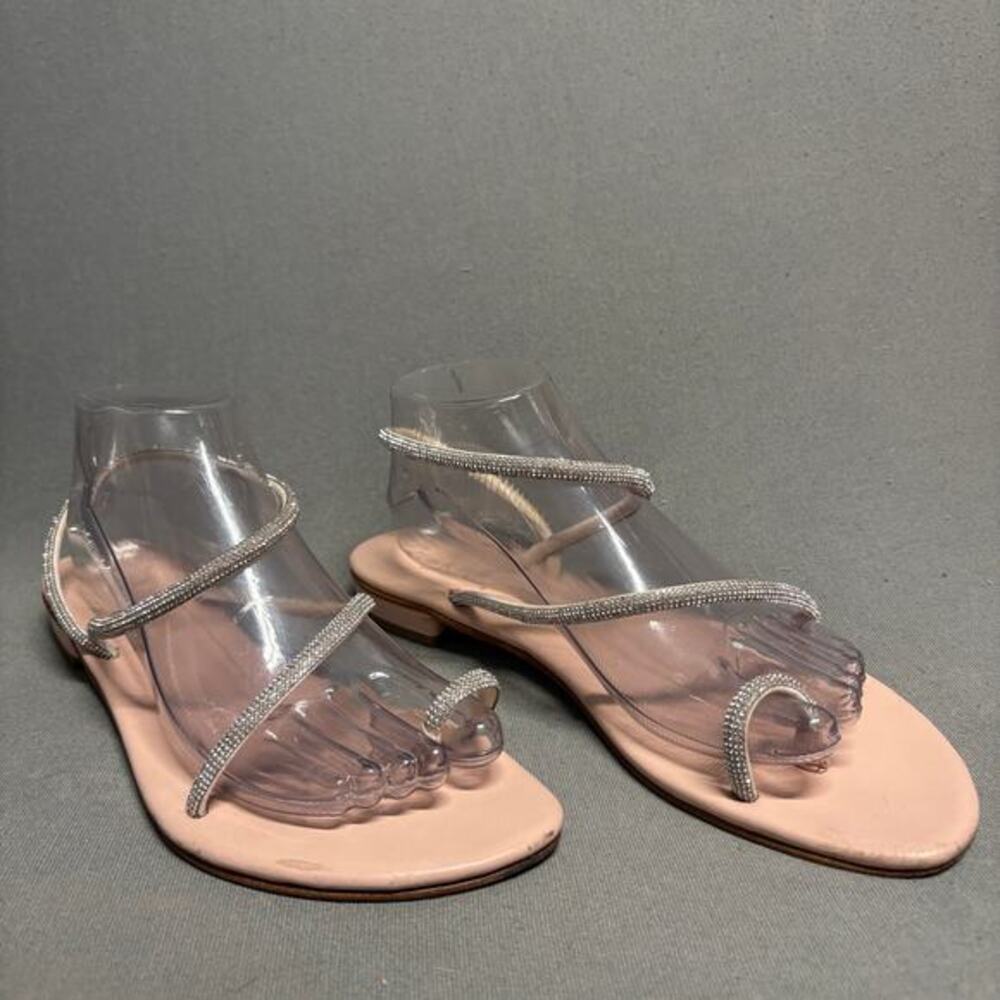 Cornetti Women's Nude Rhinestone Studded Strap Flat Sandals EU 41‎ / 10.5-11US